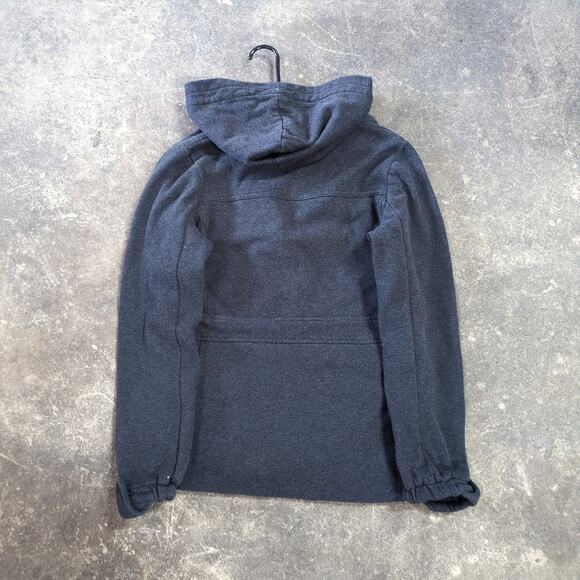 Vintage Roxy Peacoat Jacket Womens L Gray Fleece Button Up Hooded Preppy Y2K - Picture 3 of 8